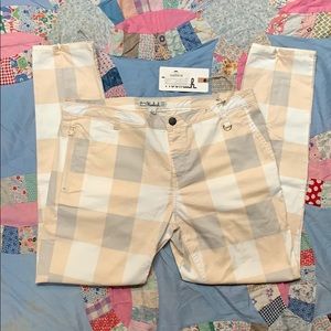 NWT WOOLRICH Checkered Skinny Chino Pants Size 8